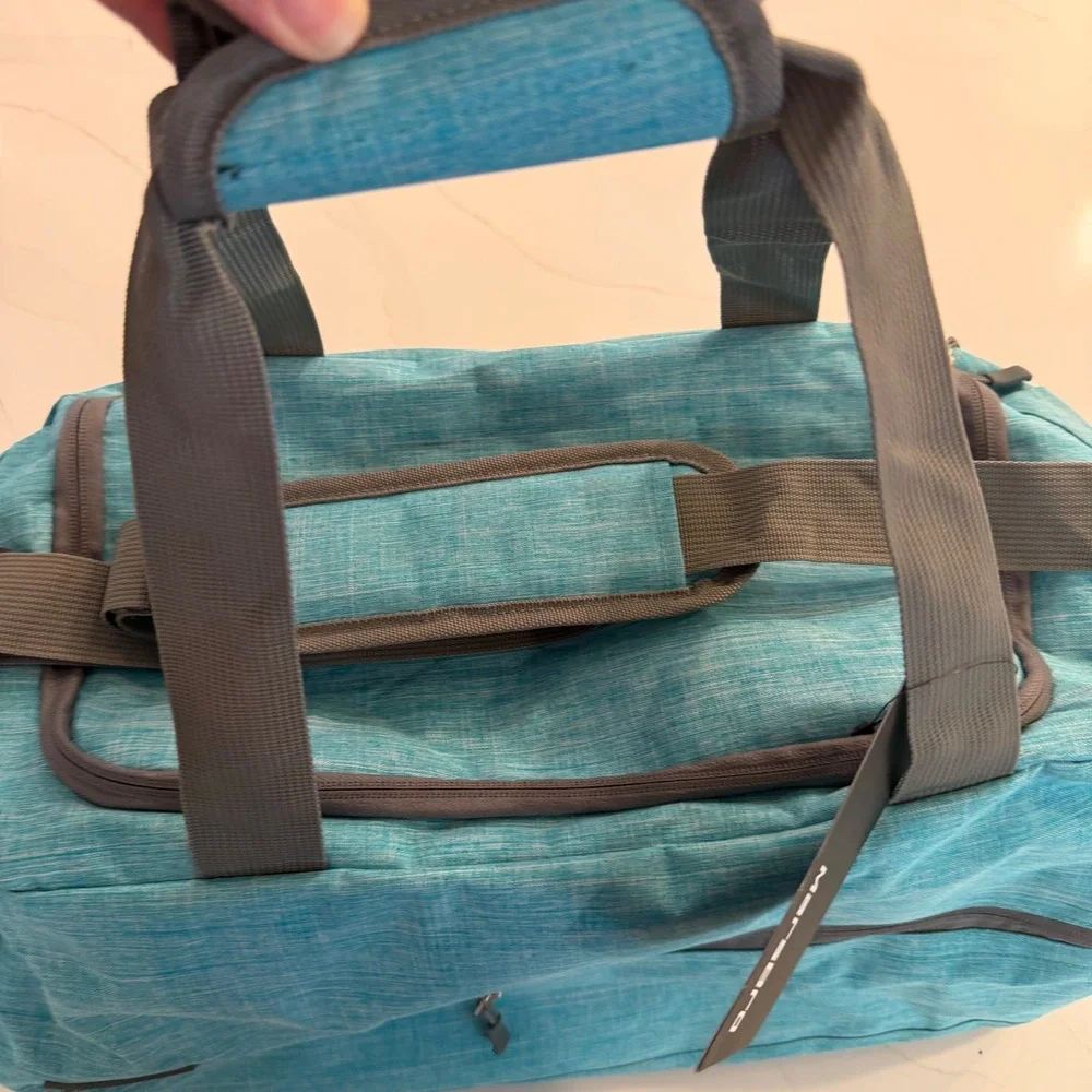 MarsBro Teal Water Resistant Gym Bag Duffel with Shoe Compartment New With Tags
